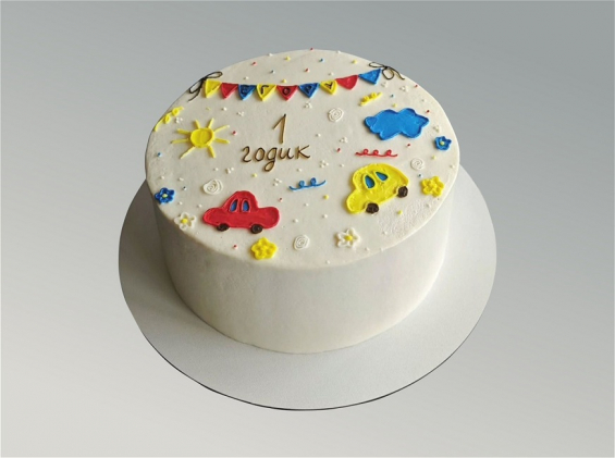 Торт "На 1й годик" на заказ в Екатеринбурге. Детские торты - от кондитерской фабрики "9 Островов"