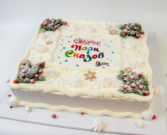 Торт на корпоратив с декором на заказ в Екатеринбурге. Корпоративные торты - от кондитерской фабрики "9 Островов"