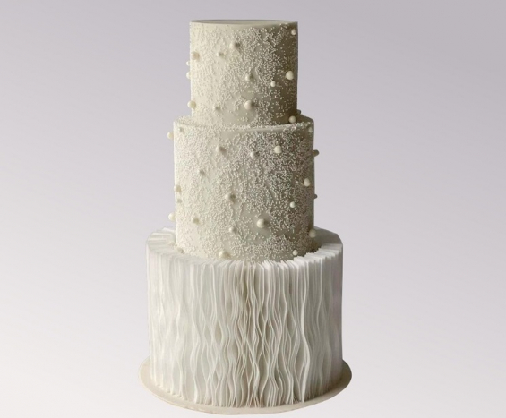Торт "Жемчужное сияние" на заказ в Екатеринбурге. Свадебные торты - от кондитерской фабрики "9 Островов"